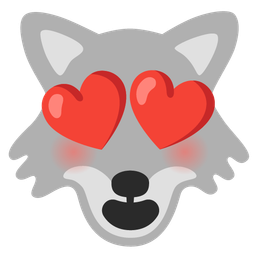 Wolf and Smiling face with heart-eyes