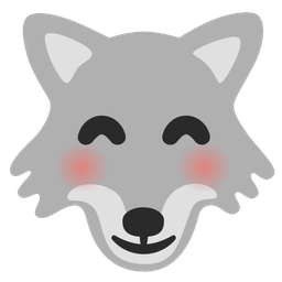 Wolf and Smiling face with smiling eyes