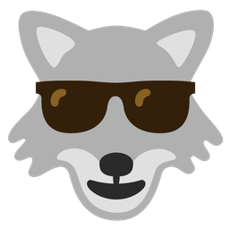 Wolf and Smiling face with sunglasses