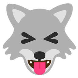 Wolf and Squinting face with tongue