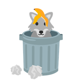 Wolf and Wastebasket