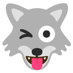 Wolf and Winking face with tongue