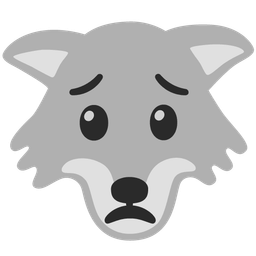 Wolf and Worried face