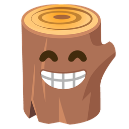 Wood and Beaming face with smiling eyes