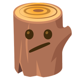 Wood and Face with diagonal mouth