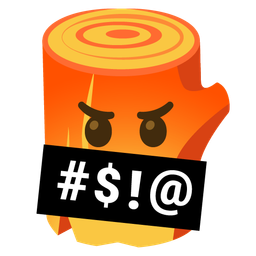 Wood and Face with symbols on mouth