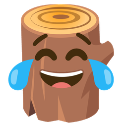 Wood and Face with tears of joy