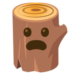 Wood and Frowning face with open mouth
