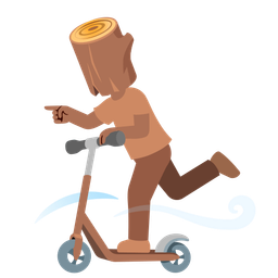 Wood and Kick scooter