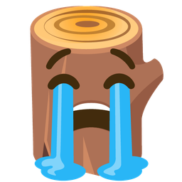 Wood and Loudly crying face