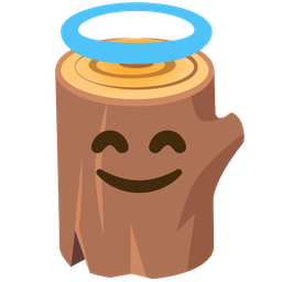 Wood and Smiling face with halo
