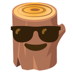 Wood and Smiling face with sunglasses