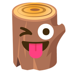 Wood and Winking face with tongue