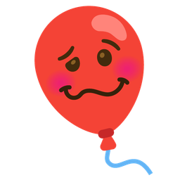 woozy face and balloon