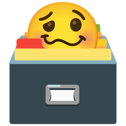 woozy face and card file box