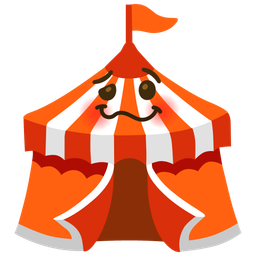 woozy face and circus tent