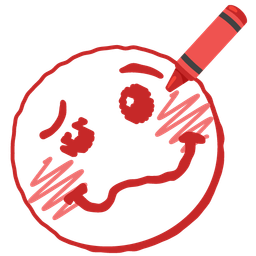 woozy face and crayon