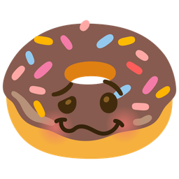 woozy face and doughnut