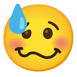 woozy face and downcast face with sweat