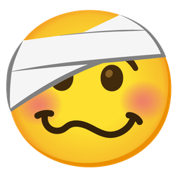 woozy face and face with head-bandage