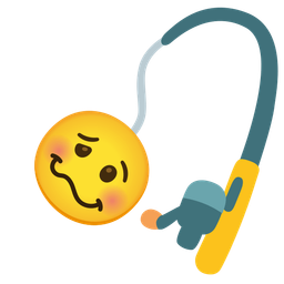 woozy face and fishing pole