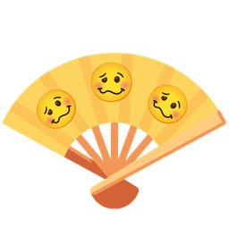 woozy face and folding hand fan