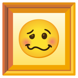 woozy face and framed picture