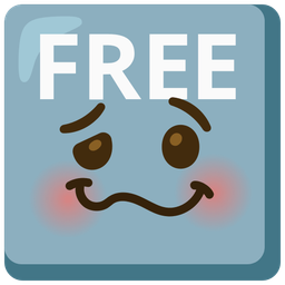 woozy face and FREE button