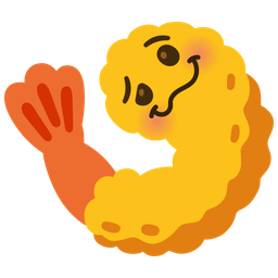 woozy face and fried shrimp