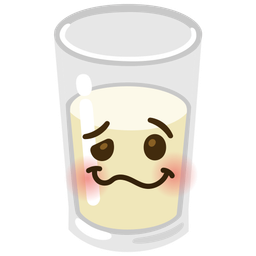 woozy face and glass of milk