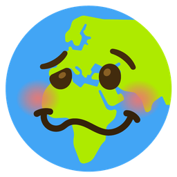 woozy face and globe showing Europe-Africa