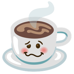 woozy face and hot beverage