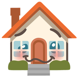 woozy face and house