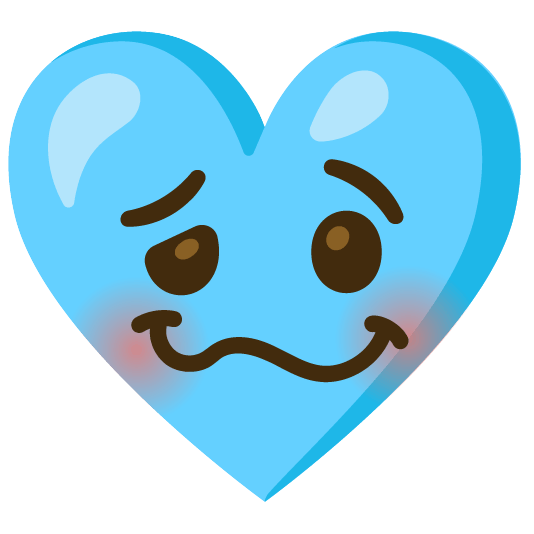 Woozy face and Light blue heart