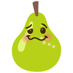 woozy face and pear