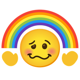 woozy face and rainbow