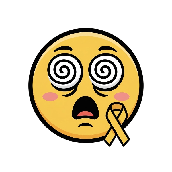 Woozy face and Reminder ribbon