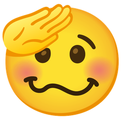 woozy face and saluting face