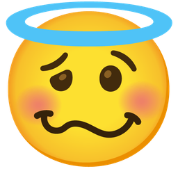 Woozy face and Smiling face with halo