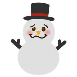 woozy face and snowman without snow