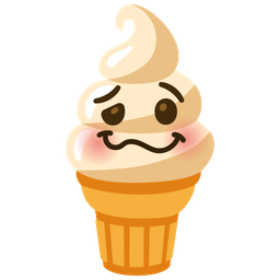 woozy face and soft ice cream