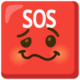 woozy face and SOS button