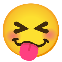 Woozy face and Squinting face with tongue