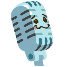 woozy face and studio microphone