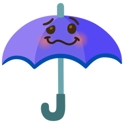 woozy face and umbrella