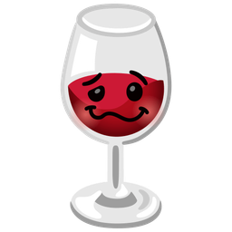 woozy face and wine glass