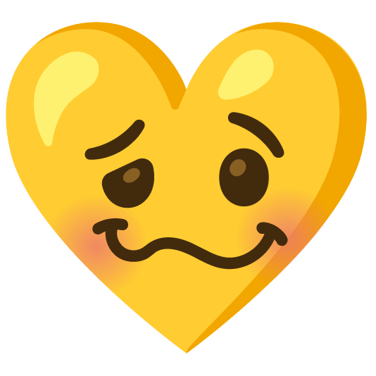 Woozy face and Yellow heart