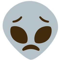 worried face and alien
