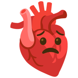 Worried face and Anatomical heart