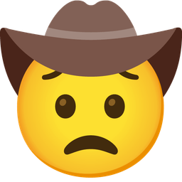 worried face and cowboy hat face